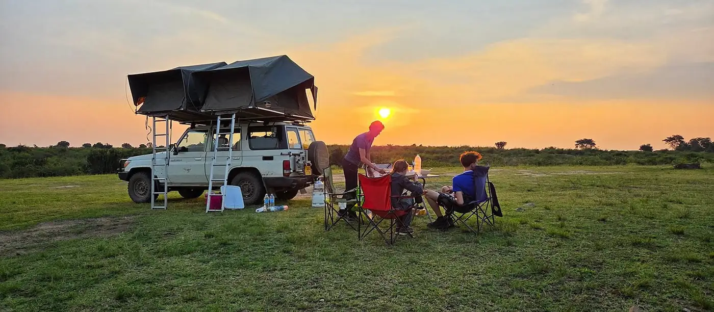 Uganda safari 4x4 rooftop tent camping experience with Intare Safaris
